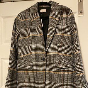Brand New with Tags, Loft Long Knit Plaid Blazer